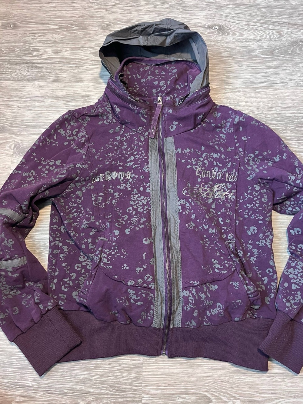 Y2K Purple Hooded Zip Jacket